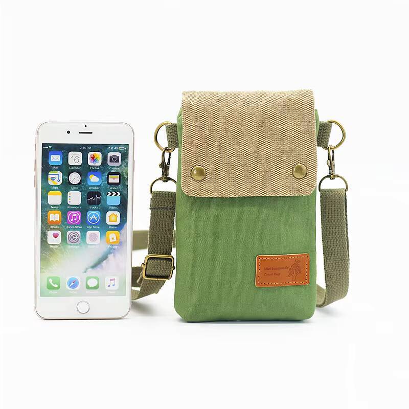 Mini Fabric Color Contrast Cell Phone Bag, Vintage Shoulder Purse For Women Small Crossbody Bag New All-match ddmynov