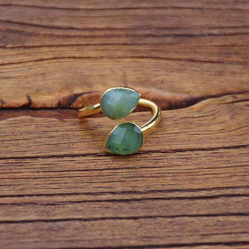 Australian Jade Daily Style Adjustable Water Drop Ring