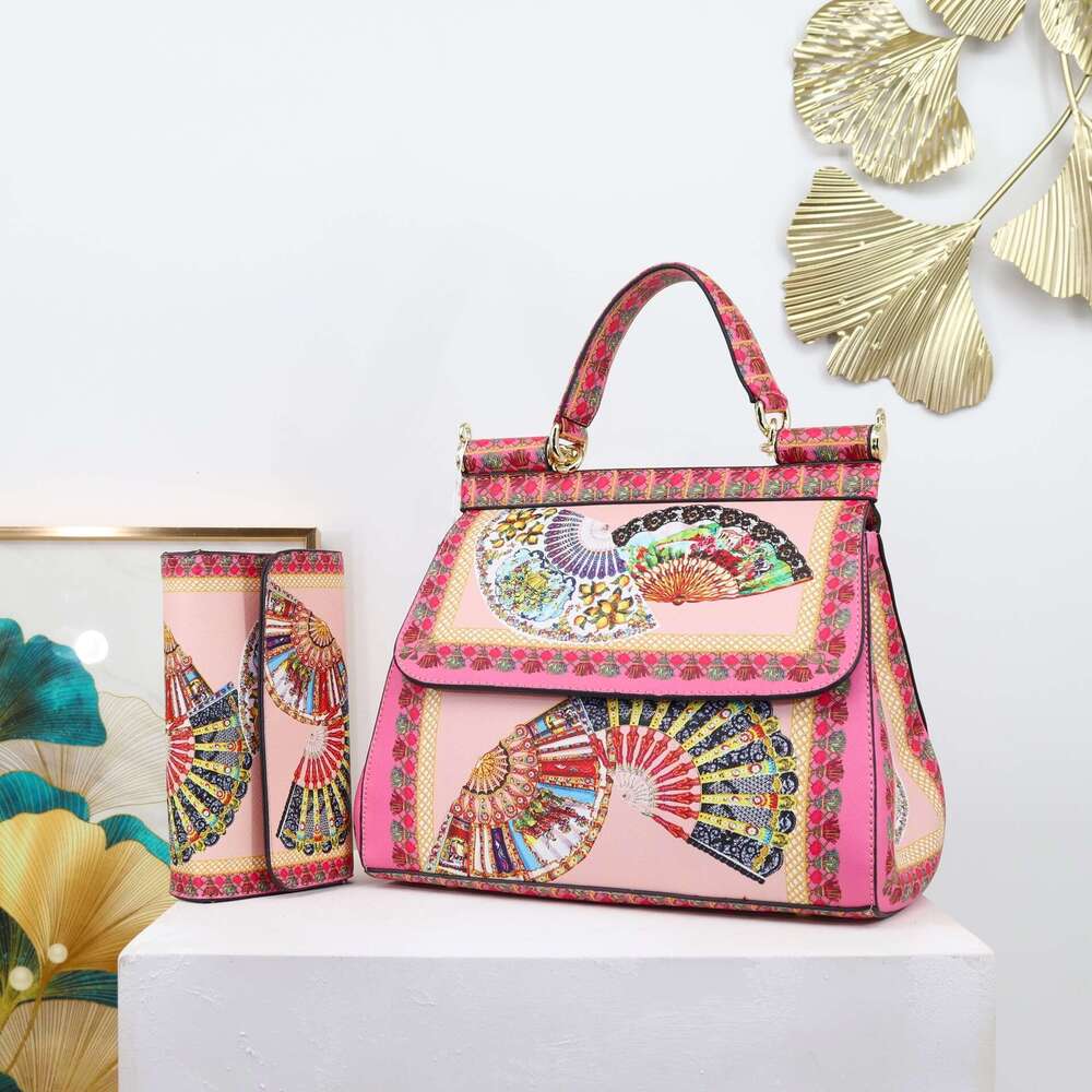 New Printed Two Piece Set Women S Texture Light Luxury Bag Guangzhou