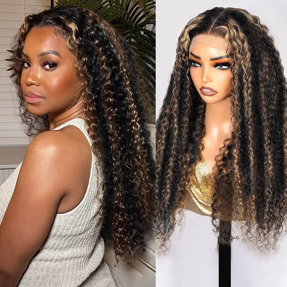 Blonde Lace Frontal Weave Wig - Chic Synthetic Curly Hair for Everyday Wear