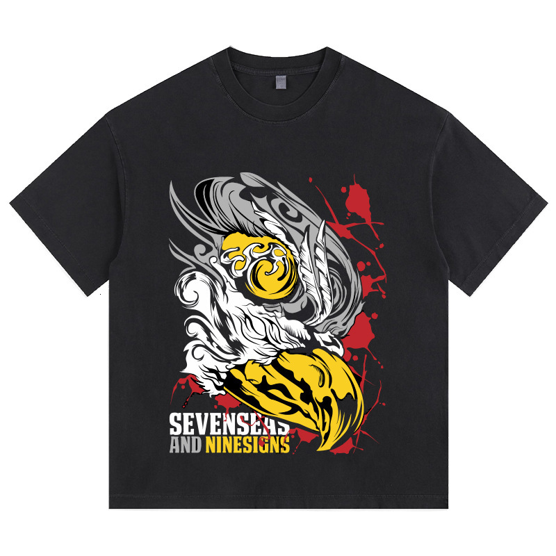 2025 Summer new women's T-shirt new fashion short sleeved T-shirt retro men's and women's loose cartoon printed T-shirt new designer T-