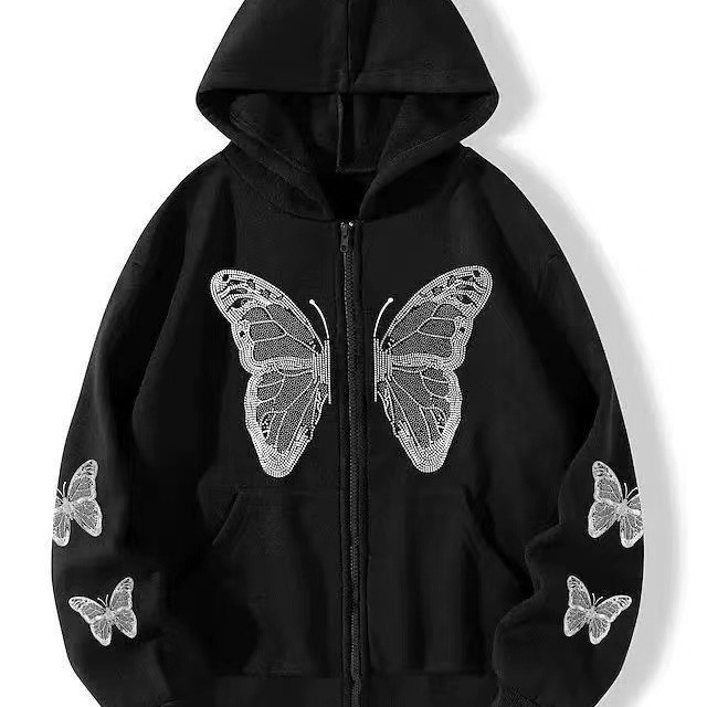 Dark sports shirts mens and womens hoodies gothic style Instagram trendy cute couple Y2k Harajuku zipper hoodie 250708