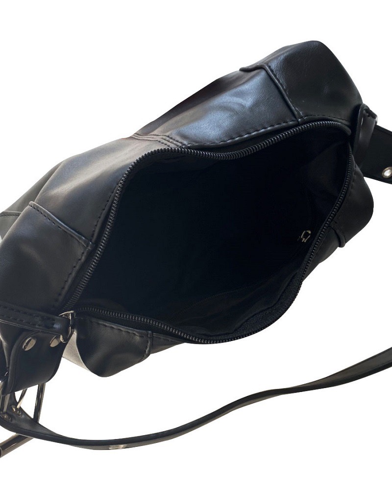 Underarm Bag Women's Bag Cool Drag Style Single Shoulder Underarm Stick Bag Niche Design Leather Zipper Single Shoulder Handbag