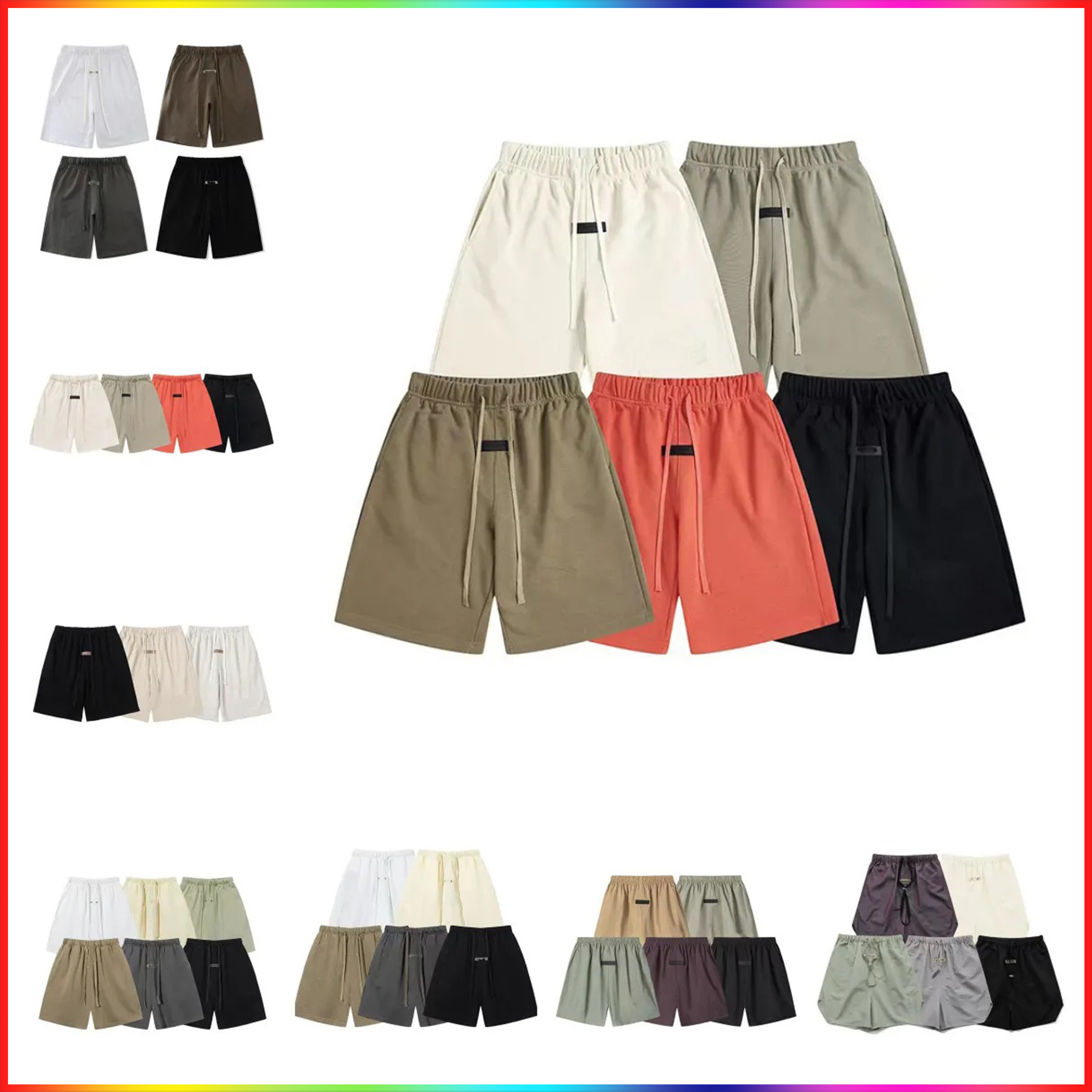 5A Designer Shorts 2025 Summer Fashion Hip Hop essentials Shorts Men Casual essential Shorts 3D Silicon Letter Breathable Mesh Beach Womens Loose Washed Shorts
