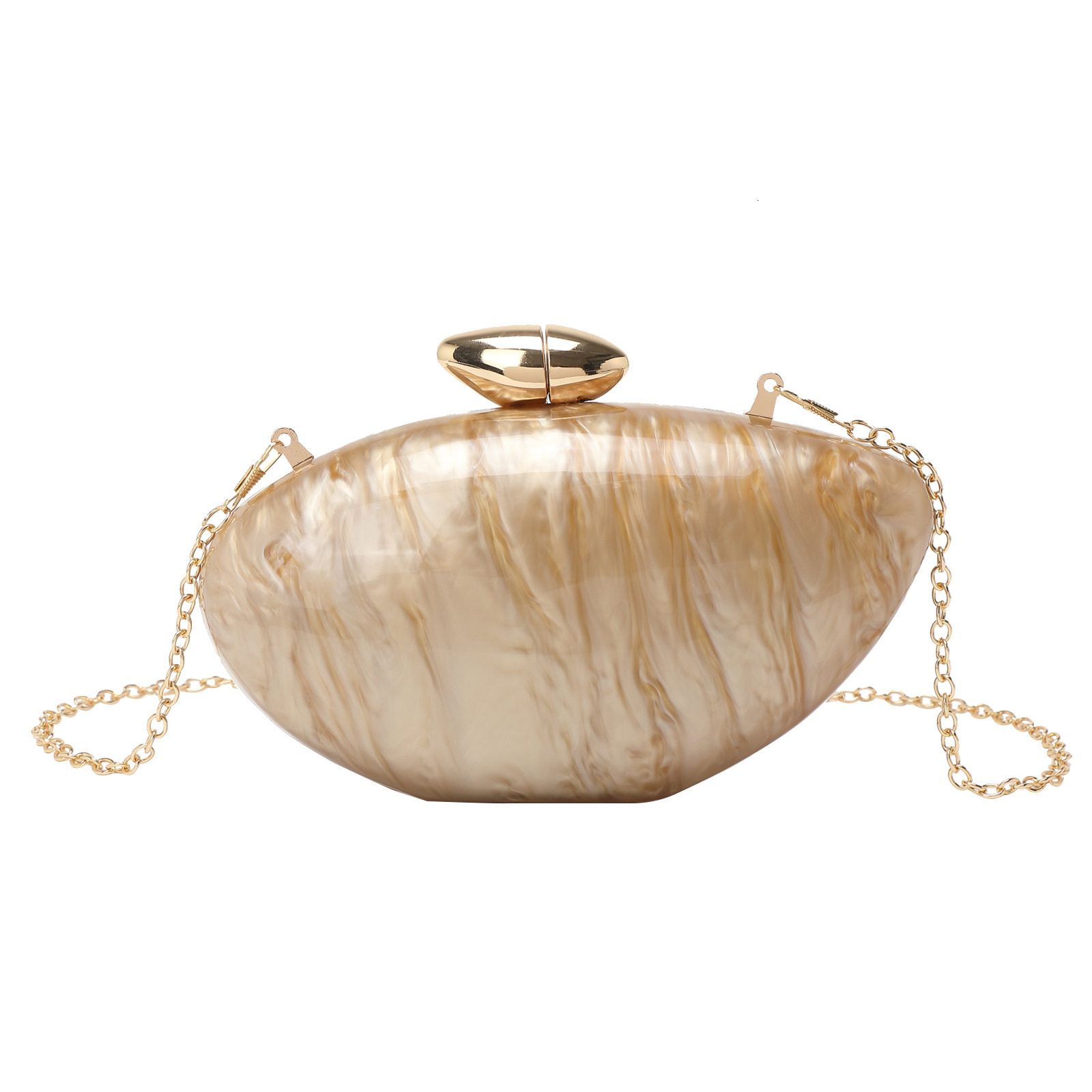 trend New cross border women s evening gown bag acrylic women s handbag designer bag oval bag chain trend shoulder bag crossbody bag