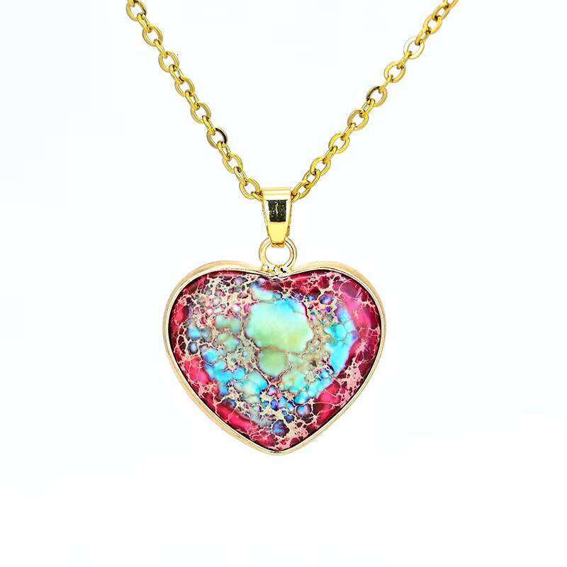 New Red and Blue Love Emperor Bohemian Style Natural Stone Handmade Jewelry Necklace