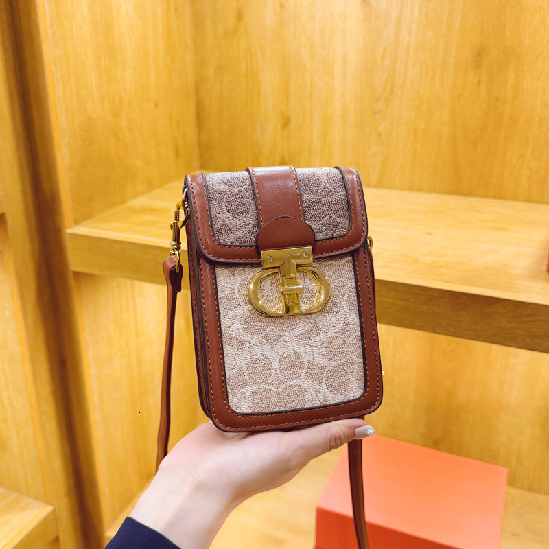 Designer Phone for Women Trendy Printed Crossbody Color-Block Shoulder Vertical Small Square Mini Light Luxury Women's Bag