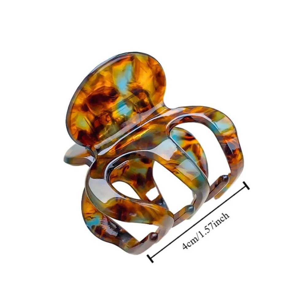 Korean Retro Mini Hair Claw Pumpkin Small Grab Clip Acetate Hair Clips Shark Clip High Ponytail Fixing Artifact Hairpin Headwear Y250707