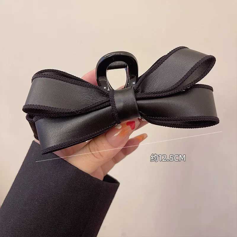 Large Bows Hair Claw Clips for Women Black White French Elegant Hairpin Fabric Hair Clips Sweet Hair Accessories Girls Headdress Z250707