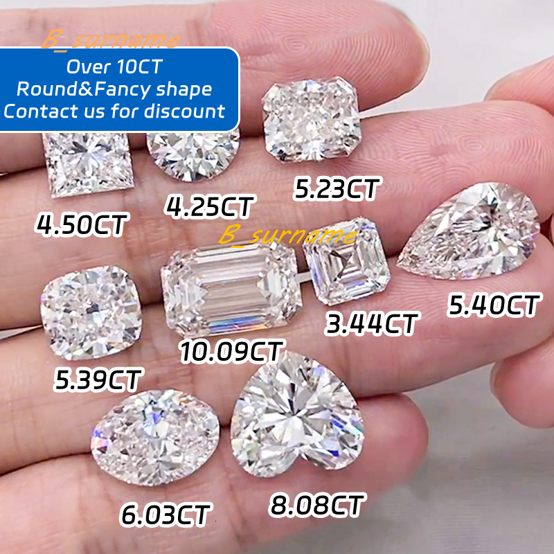IGI GIA Certificate 4CT 5CT 6CT Big Size Wholesale Lab Grown Diamond HPHT CVD Lab Grown Diamond