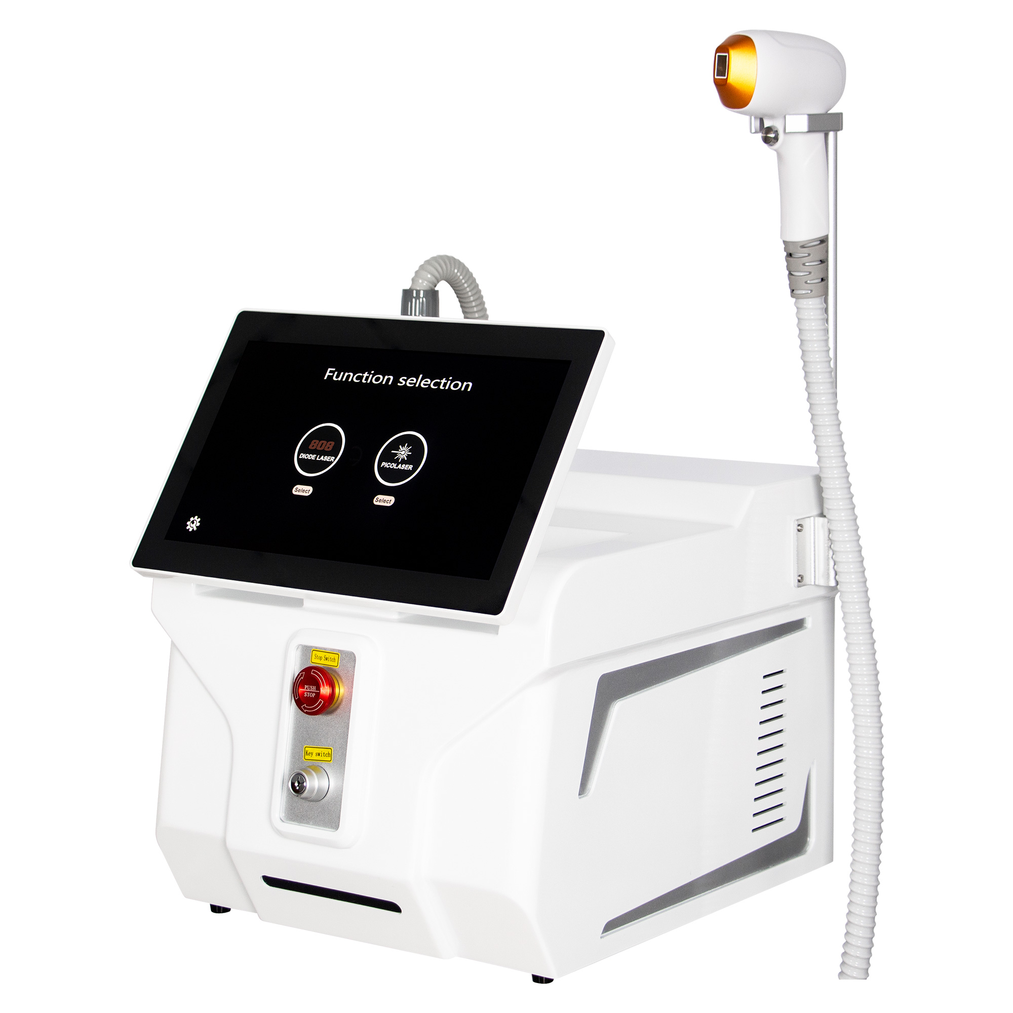 2 In 1 Laser Diode Nd YAG Picosecond Laser 755NM 808NM 1064NM Portable Ice Cooling Hair Tattoo Removal Machine