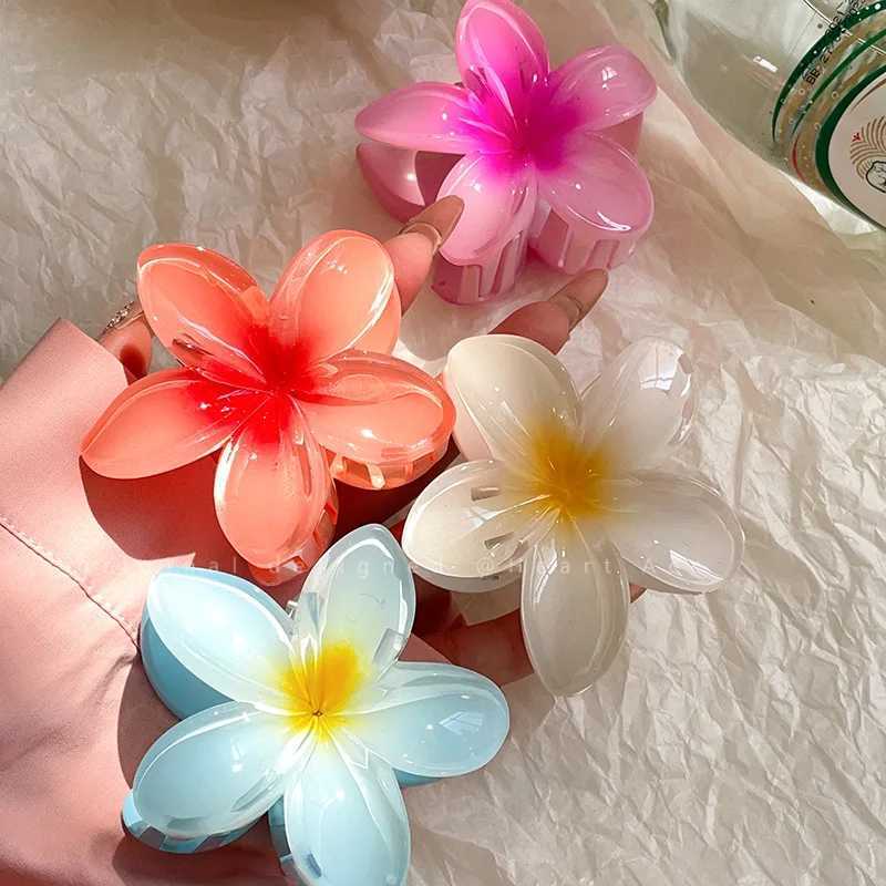 Fashion New Flower Hair Clips for Women Vacation Bohemia Egg Flower Shark Clips Barrettes Girls Large Hairpins Hair Accessories Y250707