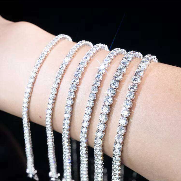 Red Leaf Bracelet Platinum Plated Sterling Sier 3/4/5mm D Color VVS Silicon Tennis Chain