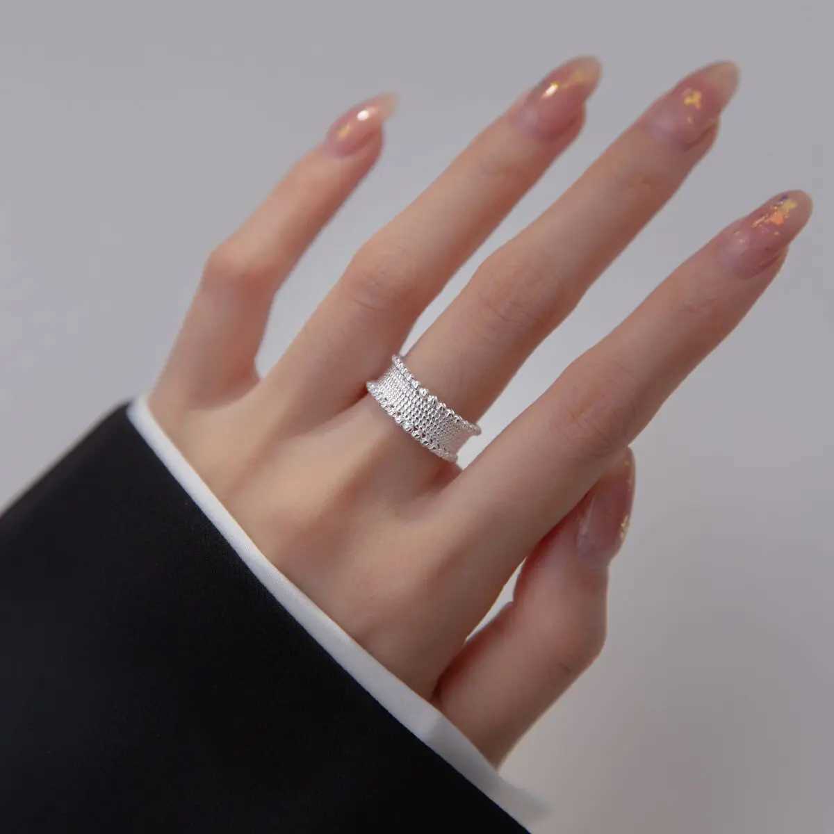 925 Sterling Silver Personality Bead Rings For Women Engagement Wedding Luxury Jewelry XJ250707
