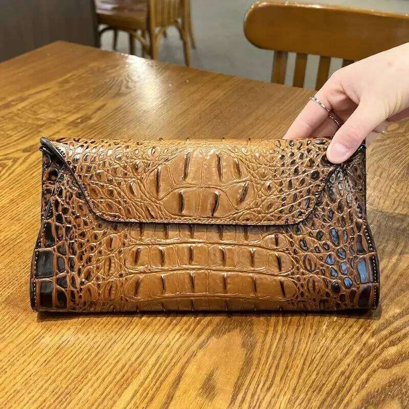 New Fashion Genuine Women Long Wallet Alligator Real Leather Female Organizer Clutch Girl Lady Gift Cash Purse