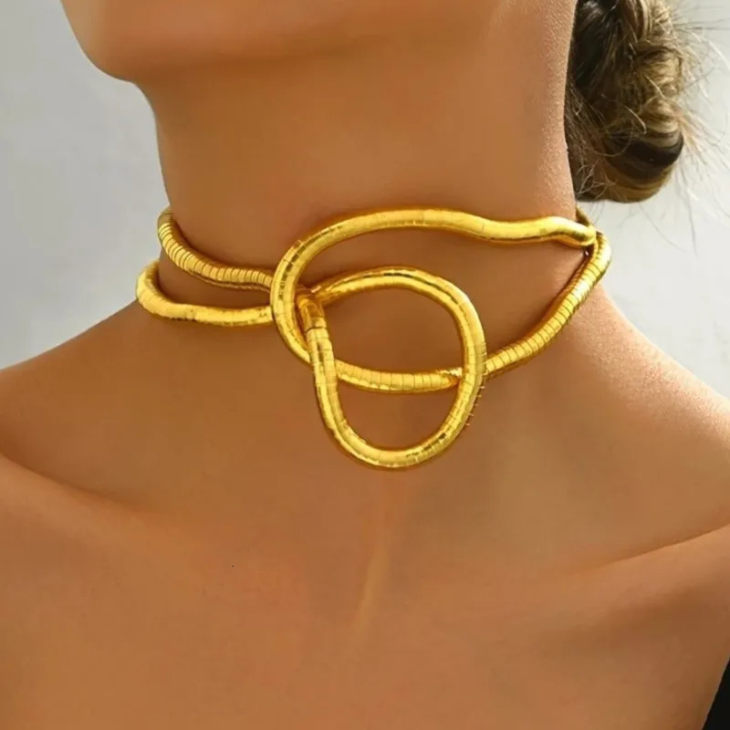Vinatge Bendable Geometric Long Chain Necklace for Women Multilayed Unique n Party Jewelry Gifts 250704