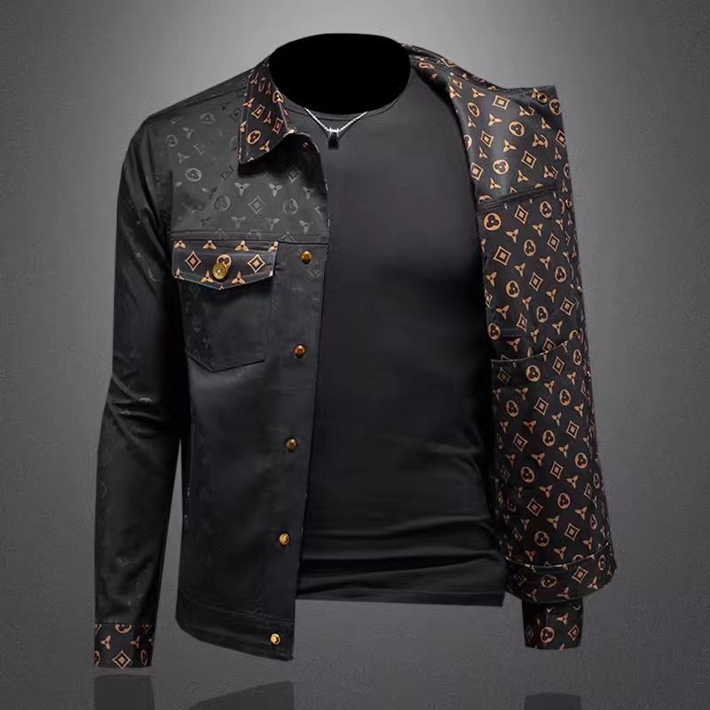 High Quality Autumn Mens Floral Print Lapel Jacket Stylish Slim Fit Handsome Coat Plus Size Best Selling Free Shipping
