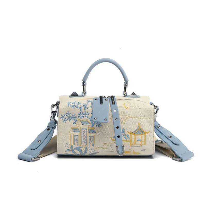Light brand women's handbag 2025 new embroidered Boston versatile high-end lightweight single shoulder crossbody bag
