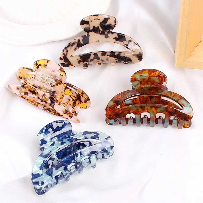13 Colors Acetate Hollow Geometric Crab Claw Fashion Korean Womens Hair Clips Girls Barrettes Hairpin Headwear Z250707