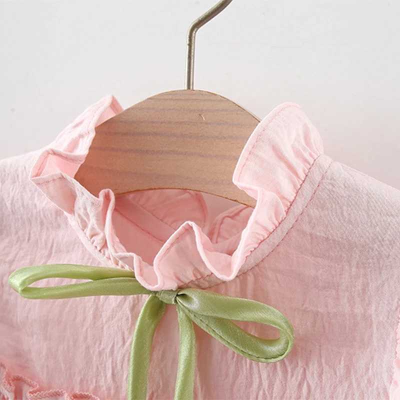 Baby Girl Dress In Summer Cute Solid Color With Small Flying Sleeves Sweet Tulip Childrens Princess Dress R250707