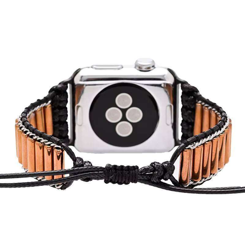 Handmade Women's Cylindrical Copper Tube Chain Watch Strap Bracelet