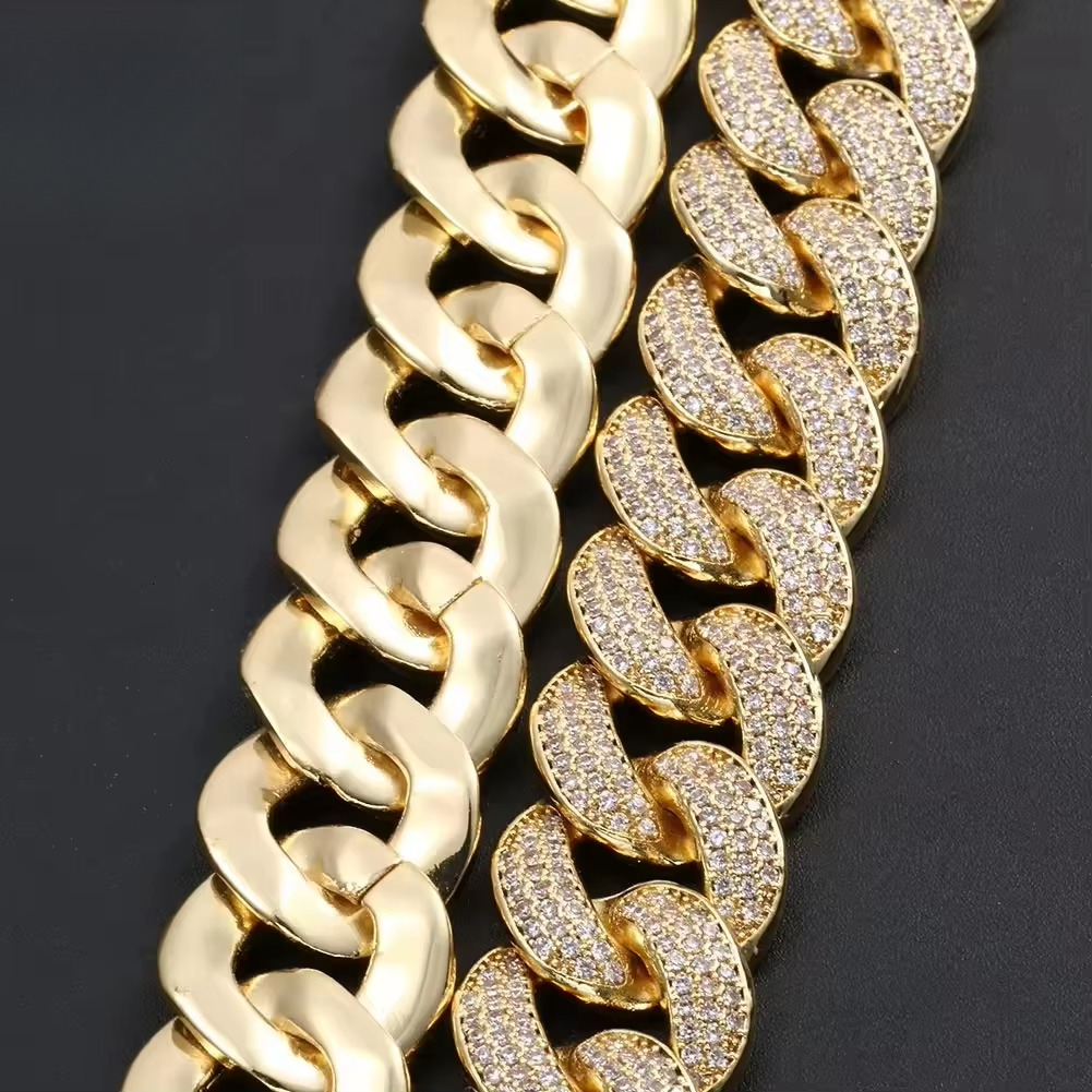Customized S Sterling Sier Cuban Link Necklace 20mm Wide with 3 Rows GRA D/VVS Moissanite Hip Hop Style Jewelry