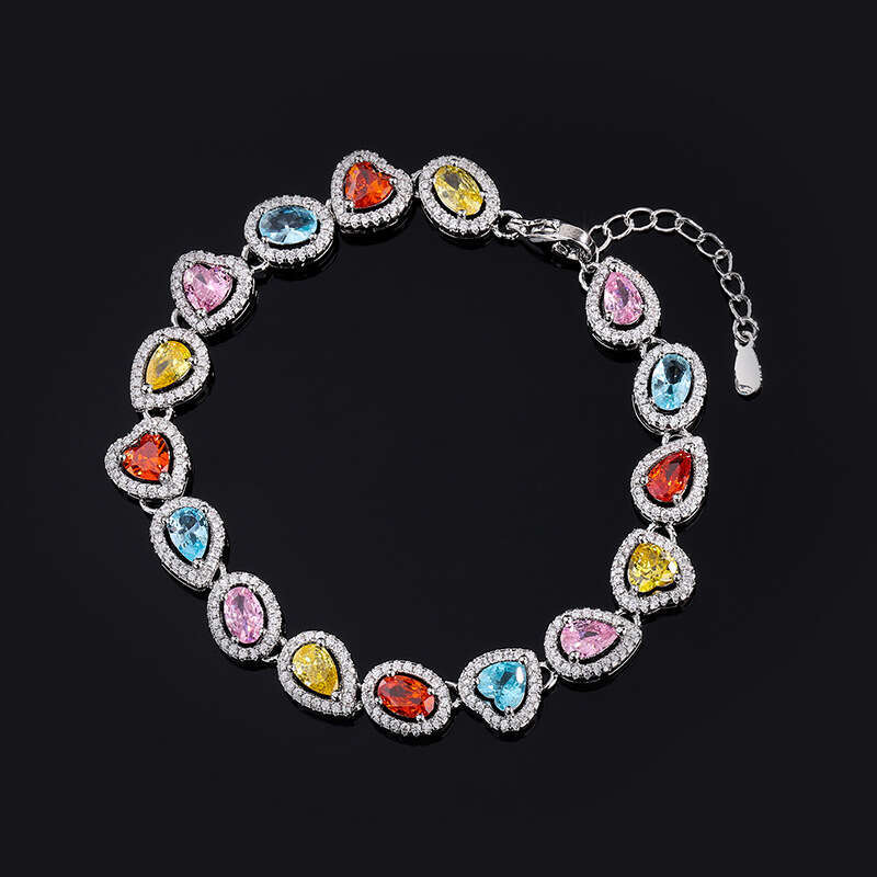 New Jewelry Colorful Zircon Evening Irregular Bracelet Luxurious Candy Style For Women 482