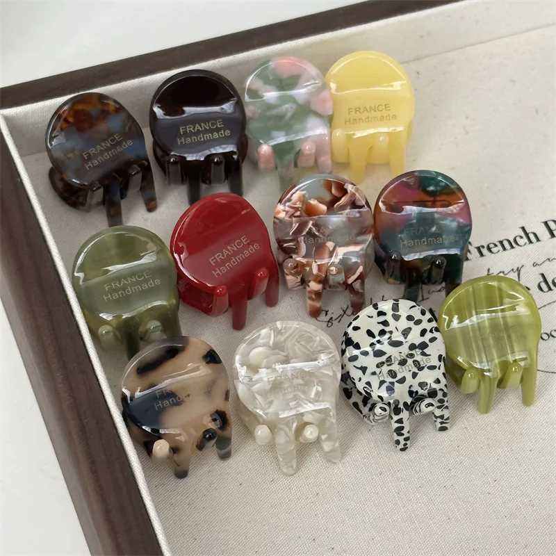 Woman Mini Exquisite Version Gold Label Acetate Small Hair Claws Barrettes Lady Trendy Side Clips Girls Cute Hair Accessories Y250707