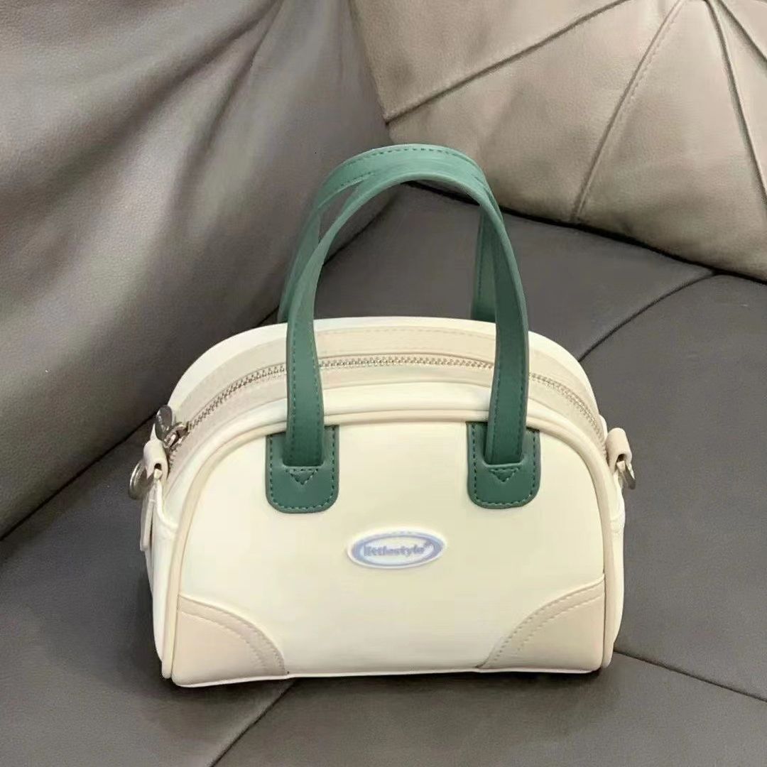 designer Vintage Boston Bag Small Bowling Bag Crossbody Bag Handbag Shoulder Bag for Women