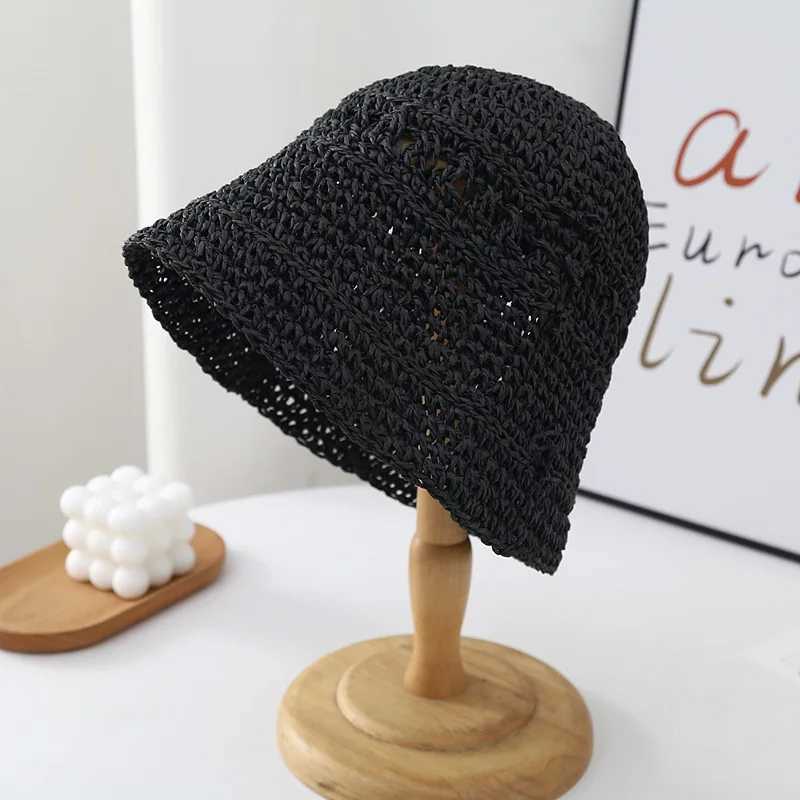 Summer Japanese Bucket Hat Korean L Country Small Brim Straw Hat Versatile Japanese Woven Bucket Hats Beach Sunscreen Hat Women Y250707