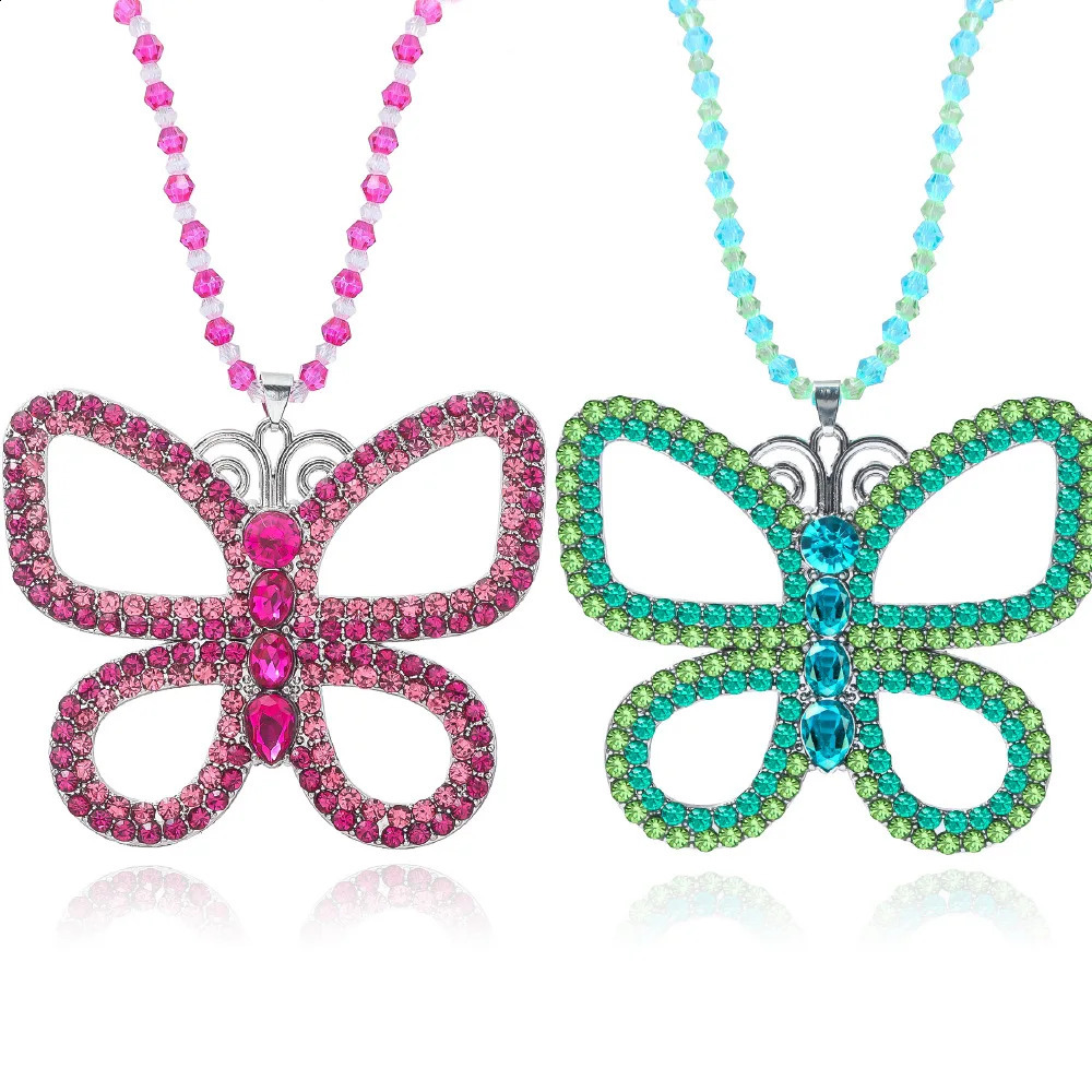 Movie 13 Going on 30 Necklaces Large Butterfly Sparkly Decoration Steel Pendant Vintage Necklace for Women Accessories Gift 250707