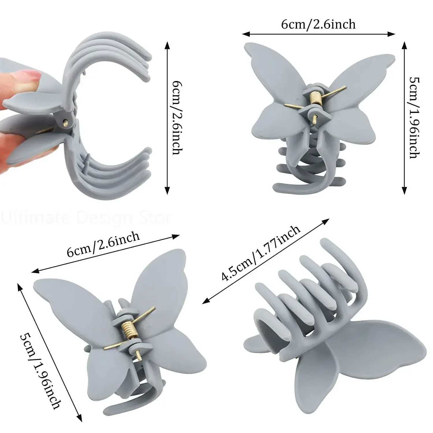 Matte Butterfly Hair Claw Solid Simple Ponytail Holders Barrettes Sweet Fairy Hair Clip Elegant Hairpin Claw Styling Accessories Y250707