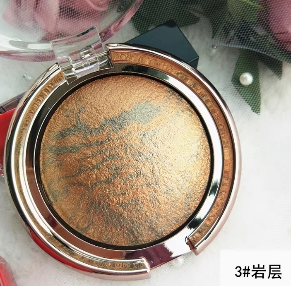 Baked multi-color blush Partyqueen Blush Cake Orange shade can be used as eyeshadow, highlighter and contour. Suitable for natural makeup. 240627