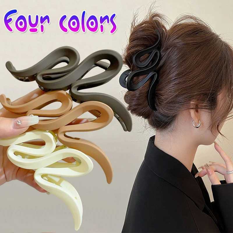 13cm Acrylic Hair Clips For Women Hairpin Matte Wave Hair Claw Clip Hair Accessories Girls Headwear 4 Colors New Z250707