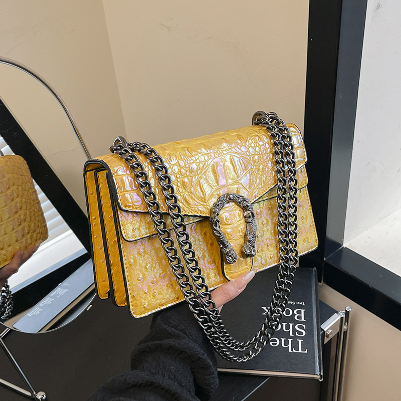 Designer High-End Crocodile Pattern for Women 2025 New Dionysian Fashion Chain Shoulder Versatile Crossbody Light Luxury Women's Bag