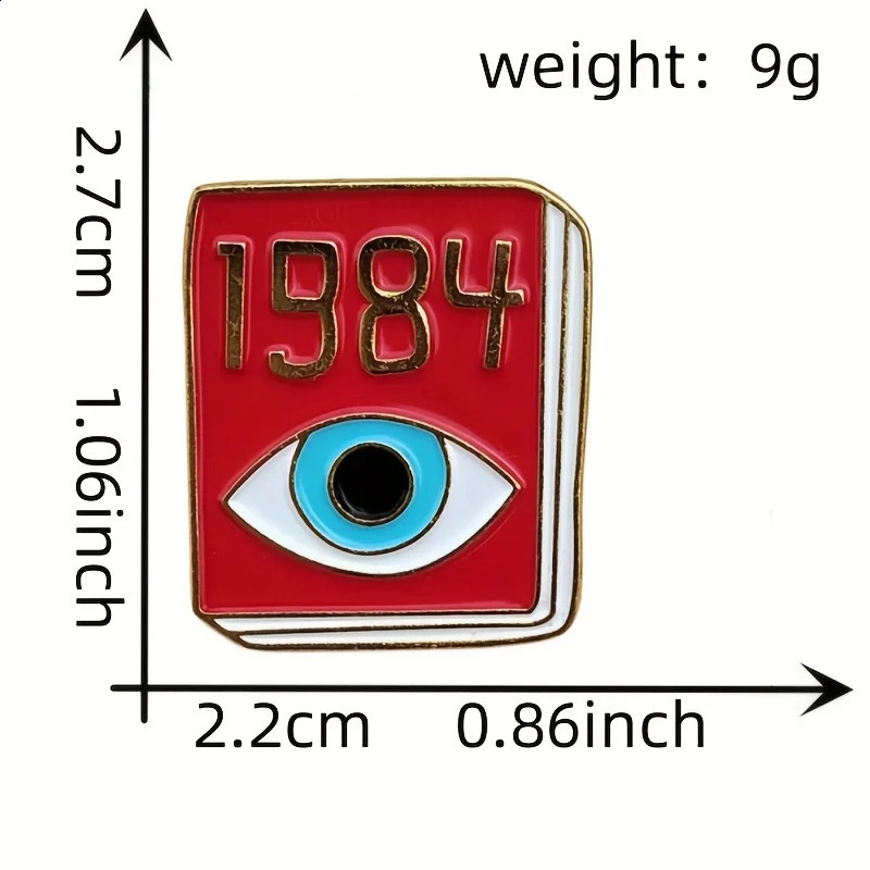 1984 NovelInspired Brooch Durable Metal Badge for Men Fashionable Backpack Pin Clothing Accessory 250625