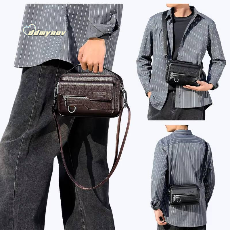 2025 New Men Shoulder Bag PU Leather Waterproof Crossbody Messenger Bags with Flip Cover handbag Sac pour homme ddmynov