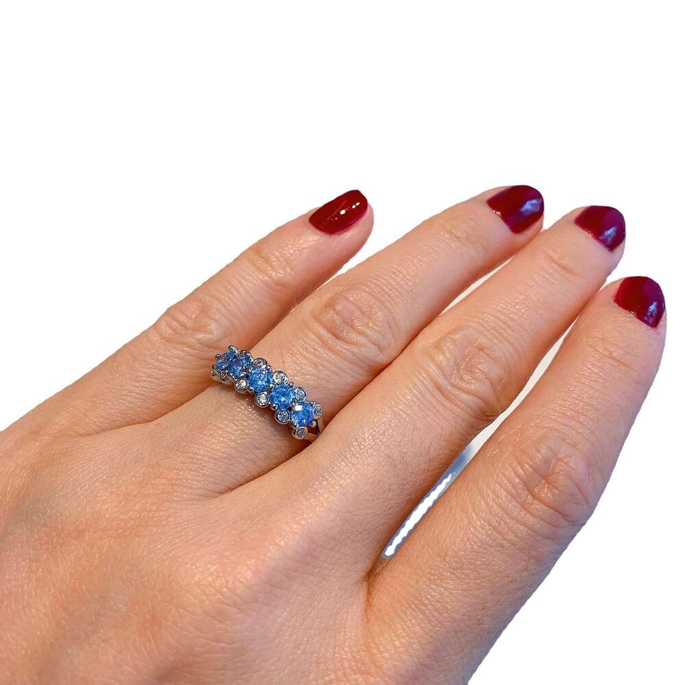Trendy Live Streaming Simple Colorful Imitation Micro Inlaid Jewelry Ring Tiktok 090