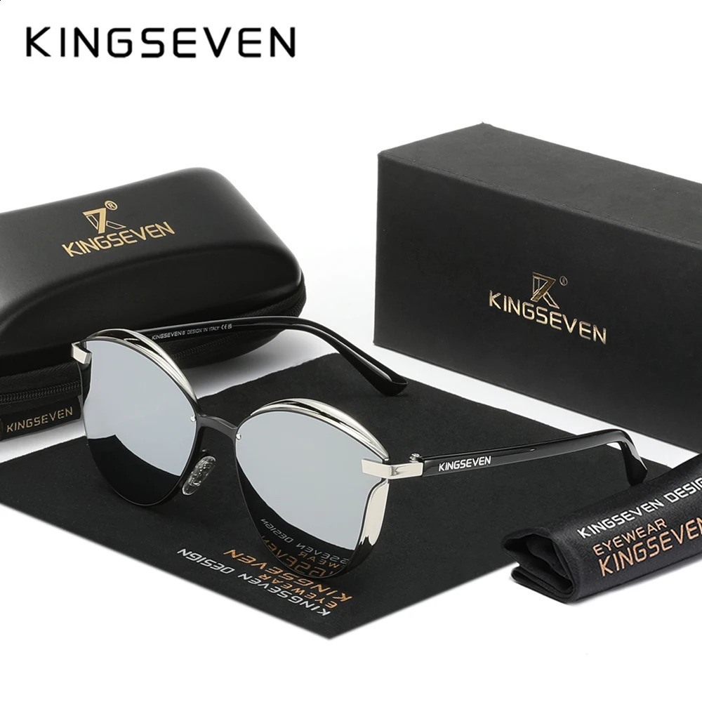 Kingseven Fashion Cat Eye Polarized Sunglasses Women y Ladies Driving Butterfly Glasses Men UV400 Large Frame Eyewear 250707