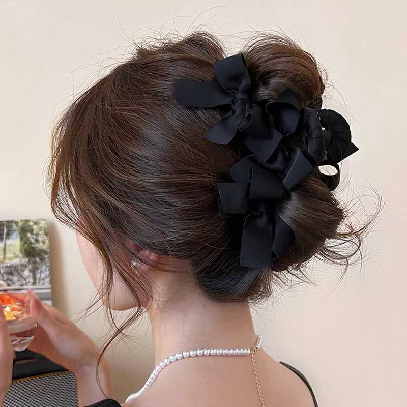 1pc Korean elegant and cute bow clip new high-end style large hair volume shark clip back of the head disc hair clip Z250707