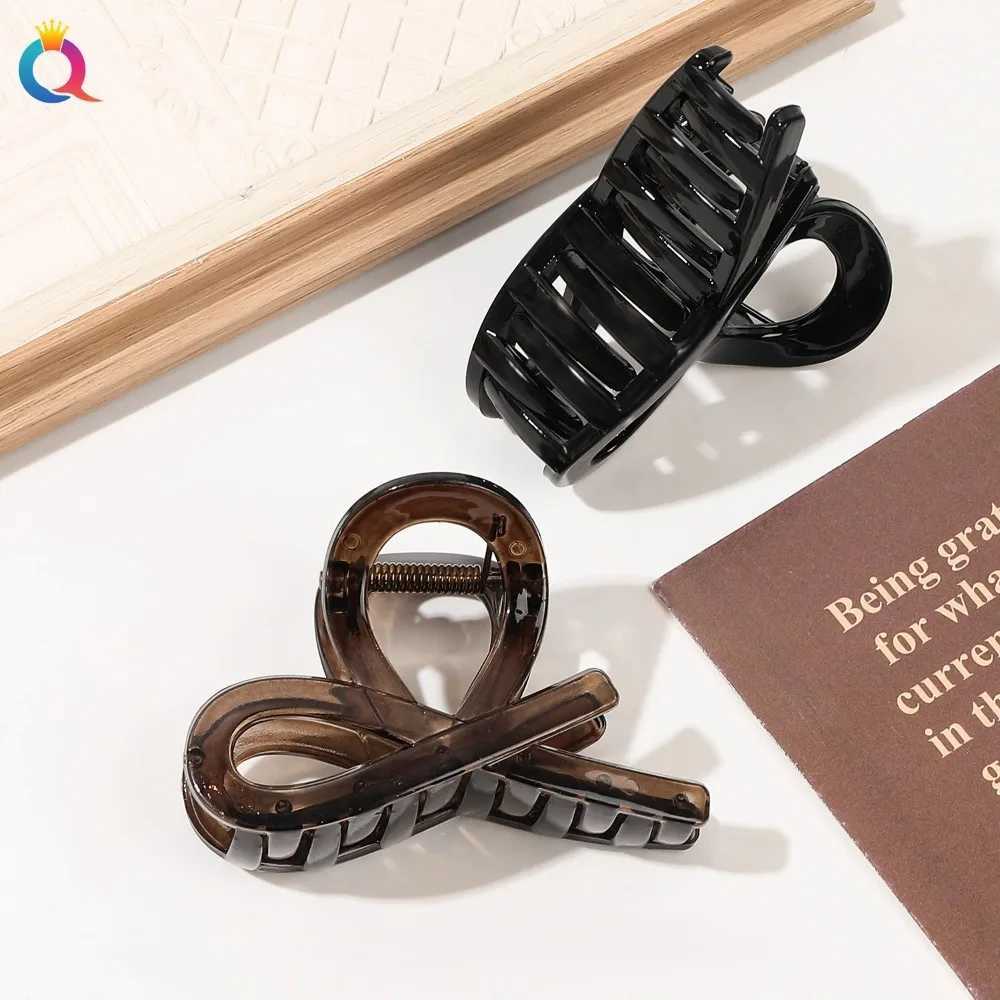 igh-Quality Vintage Bow Tie Hair Claw Clips Large Easy to Use Ponytail Hair Clamps Durable Hairpin Hair Accessories Y250707