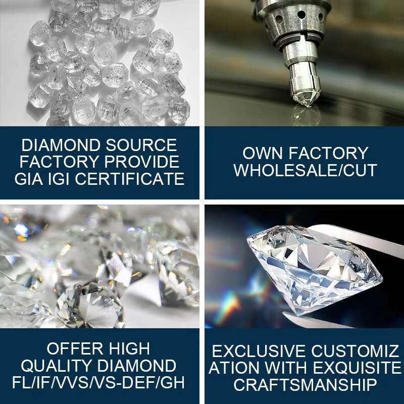 IGI GIA Certificate Excellent Cut VVS Emerald Cushion Oval Pear CVD Diamond Loose Synthetic Lab Grown Diamond