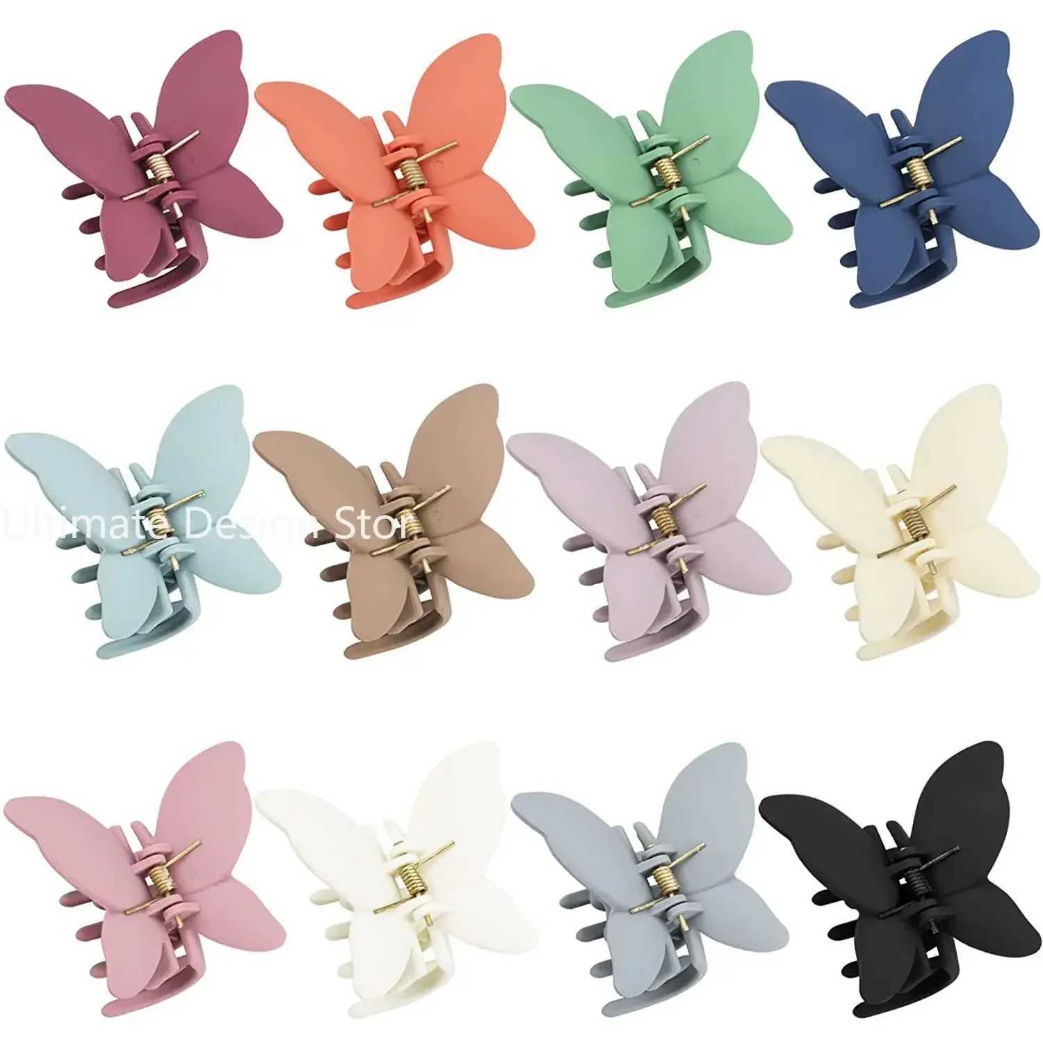 Matte Butterfly Hair Claw Solid Simple Ponytail Holders Barrettes Sweet Fairy Hair Clip Elegant Hairpin Claw Styling Accessories Y250707