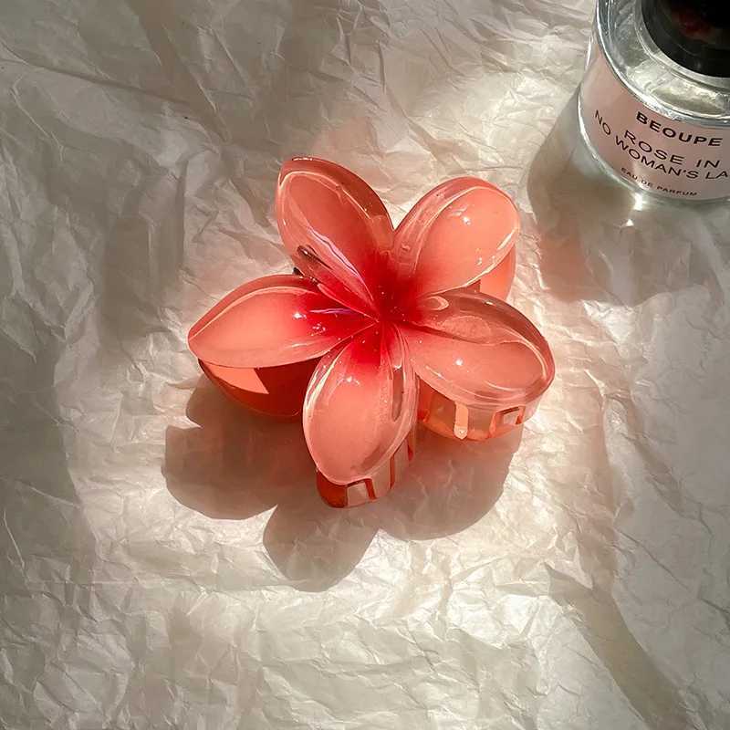 Fashion New Flower Hair Clips for Women Vacation Bohemia Egg Flower Shark Clips Barrettes Girls Large Hairpins Hair Accessories Y250707