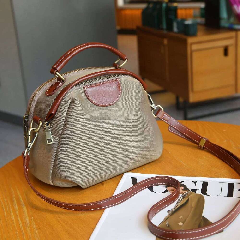large capacity womens shoulder simple fashionable color blocking shell tote practical commuter bag separator