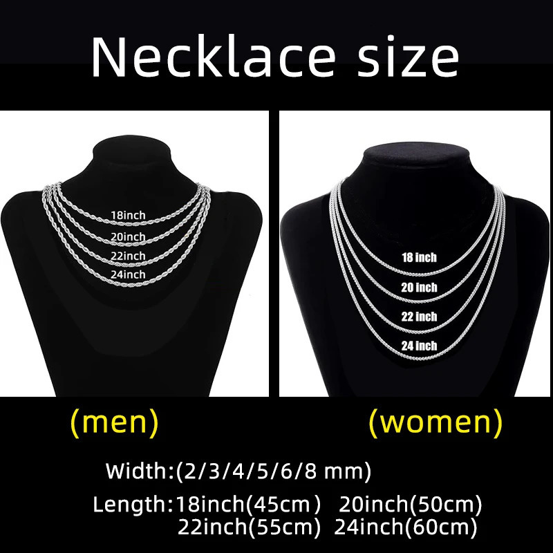 2mm8mm Stainless Steel Twisted Rope Chain Necklac for Men Women HipHop Long Necklace Jewelry Gift Wholesale Selling 250704