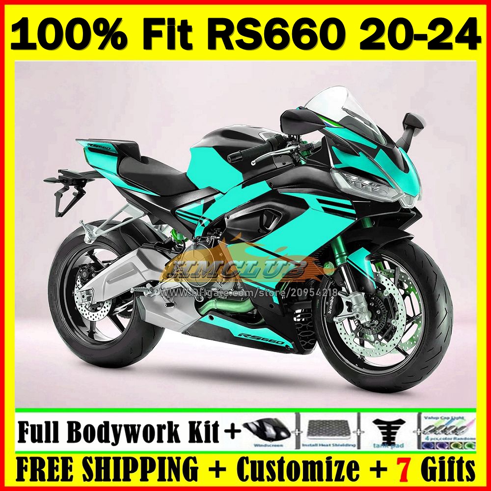 Injection Mold Full Body Kit For Aprilia RS660 RS 660 RS-660 Gloss Cyan CC RR 20 21 22 23 24 Frame 11HC.31 660CC 2020 2021 2022 2023 2024 Free customi