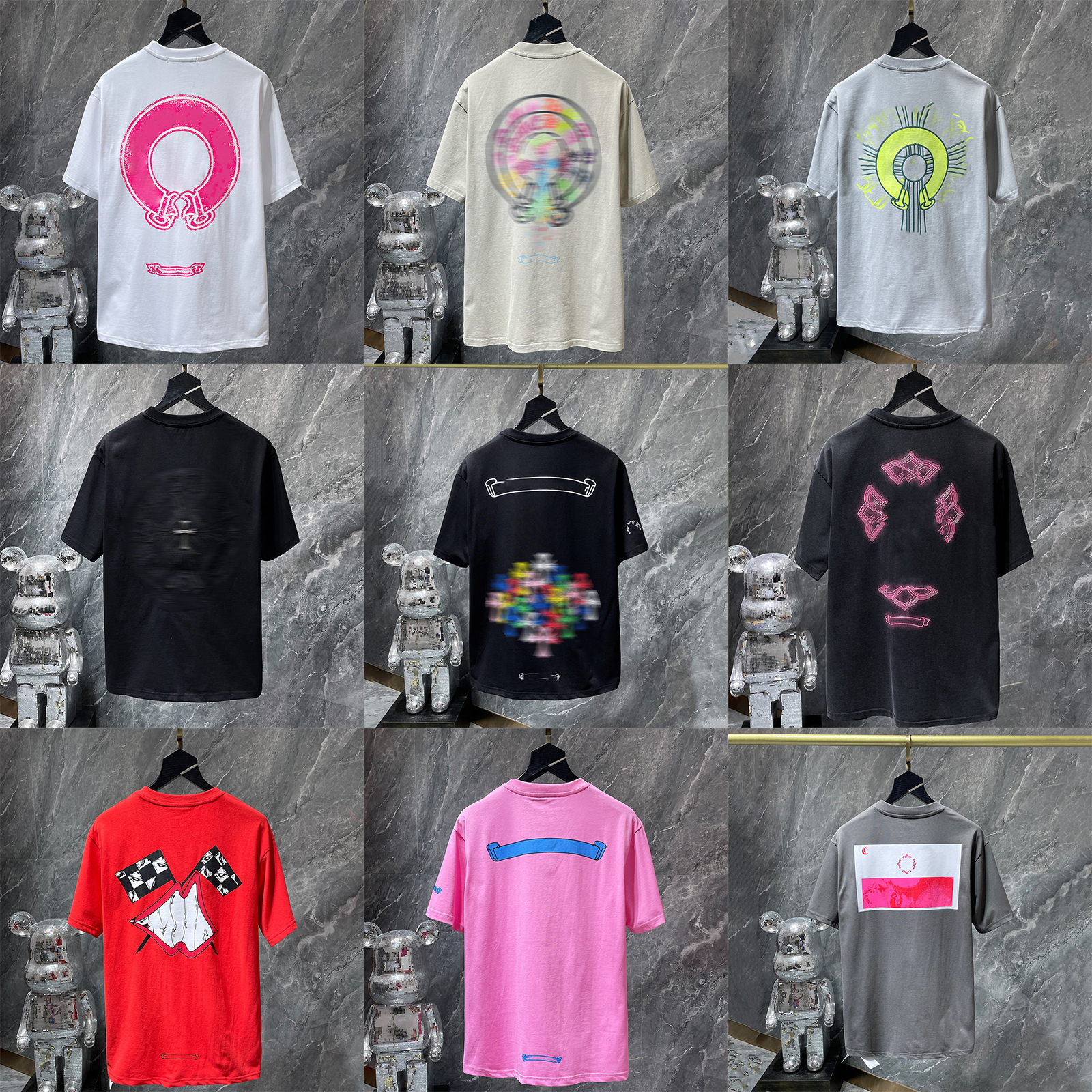 Designer Men's T Shirt Embroidery Sanskrit Pattern Print Shirts Vintage Luxury Summer Casual Loose Shorts Sleeve Tops Women Men