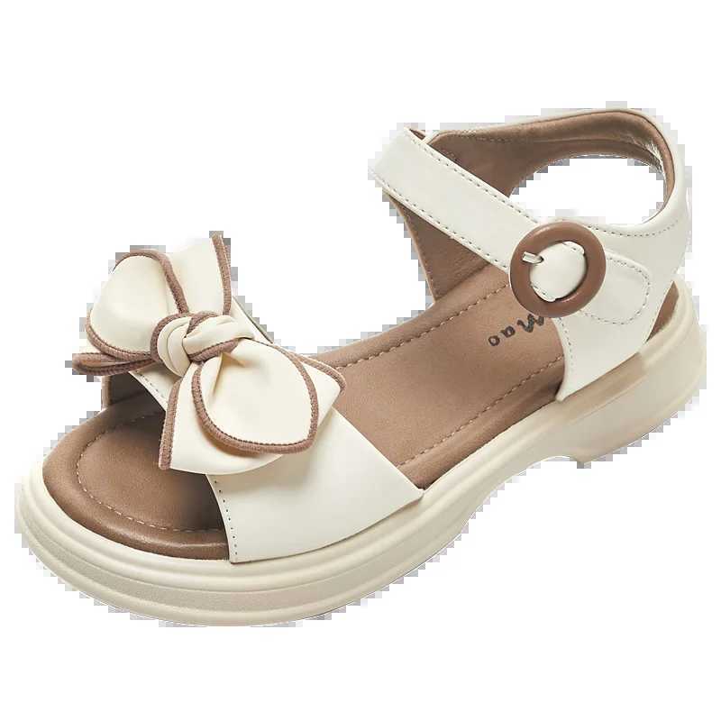 Girls Bowtie Sandals Sweet Princess Classic Simple Summer 2024 New Children Sandals for Girls Outdoor Beach Shoes Cute Bow-knot z250708D524
