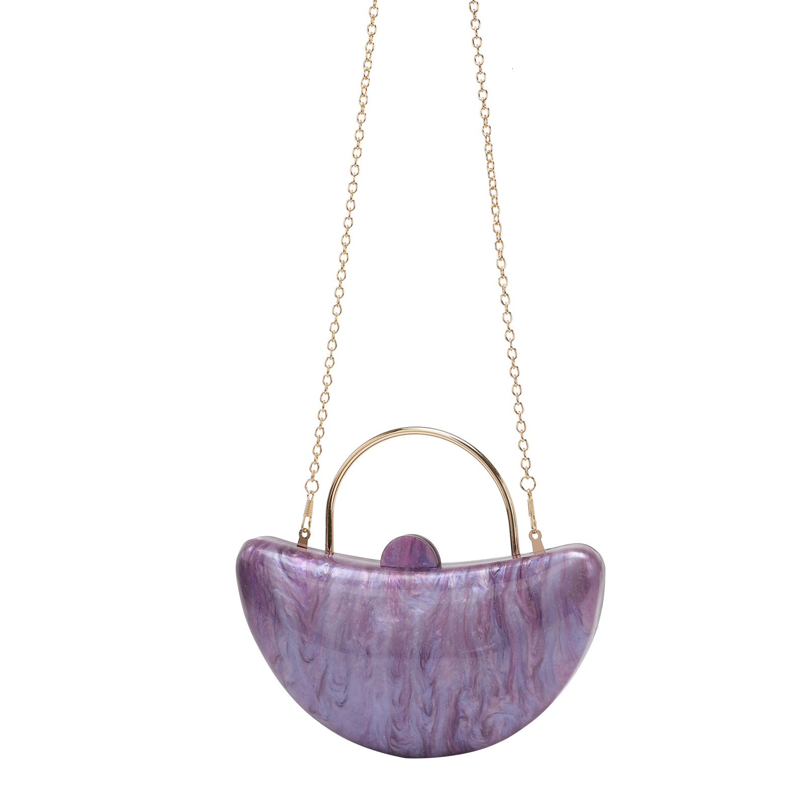 Cross border new evening gown crescent shaped good trend luck bag acrylic trend wealth bag designer bag women s handbag crossbody bag